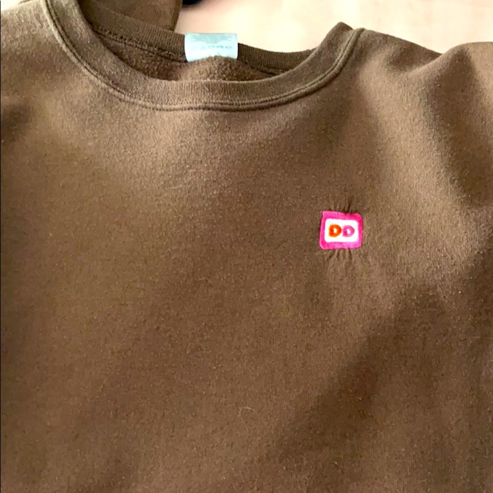 brown dunkin’ donuts  pullover
